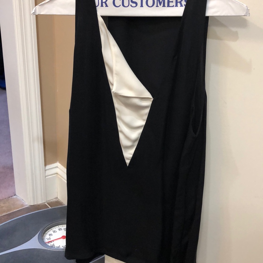 ALC black silk sleeveless top